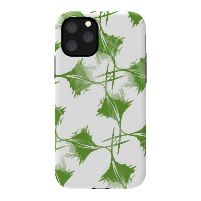 iPhone 11 Pro StrongFit Green Leaves by Creativeaxle