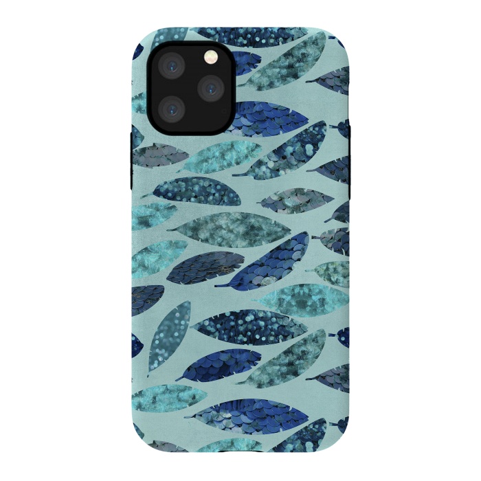 iPhone 11 Pro StrongFit Sparkling Mermaid Feathers Blue And Teal by Andrea Haase