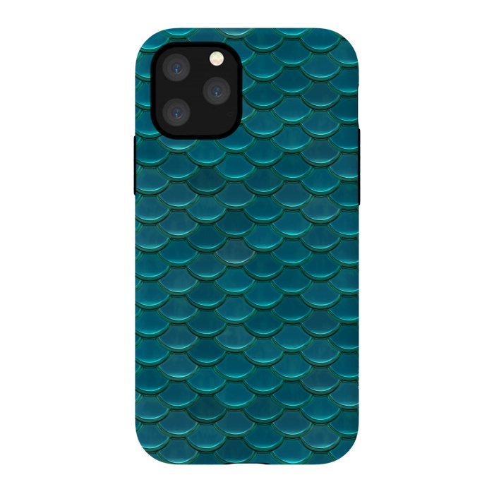iPhone 11 Pro StrongFit Shiny Green Mermaid Scales by Andrea Haase