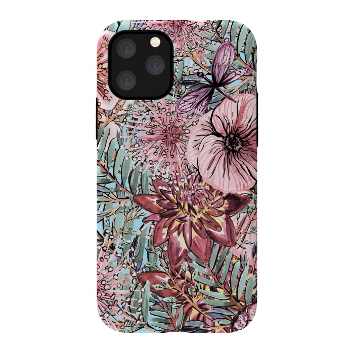 iPhone 11 Pro StrongFit Tropical Vintage Flower Pattern by  Utart