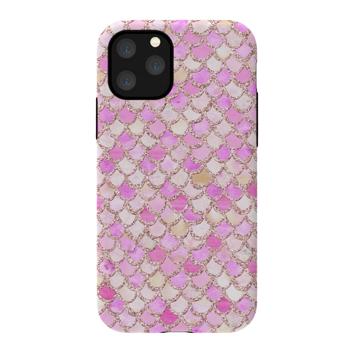 iPhone 11 Pro StrongFit Light Pink hand drawn mermaid scales by  Utart