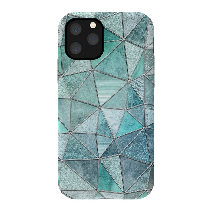 iPhone 11 Pro StrongFit Stained Glass Glamour Teal And Turquoise by Andrea Haase