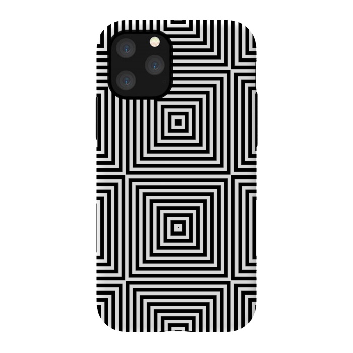 iPhone 11 Pro StrongFit Optical Illusion Black And White Squares by Andrea Haase