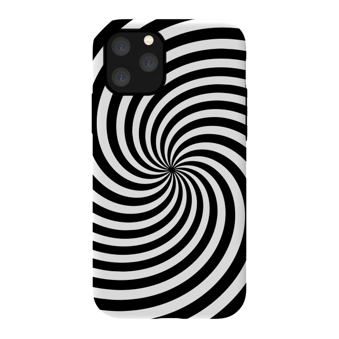 iPhone 11 Pro StrongFit Concentric Spiral Op Art Black And White 2 by Andrea Haase