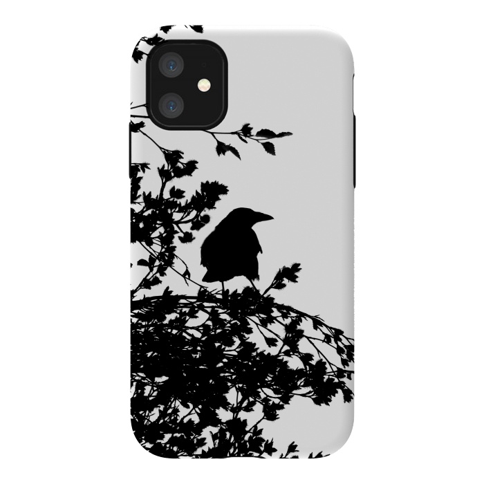 iPhone 11 StrongFit Black And White Bird by Andrea Haase