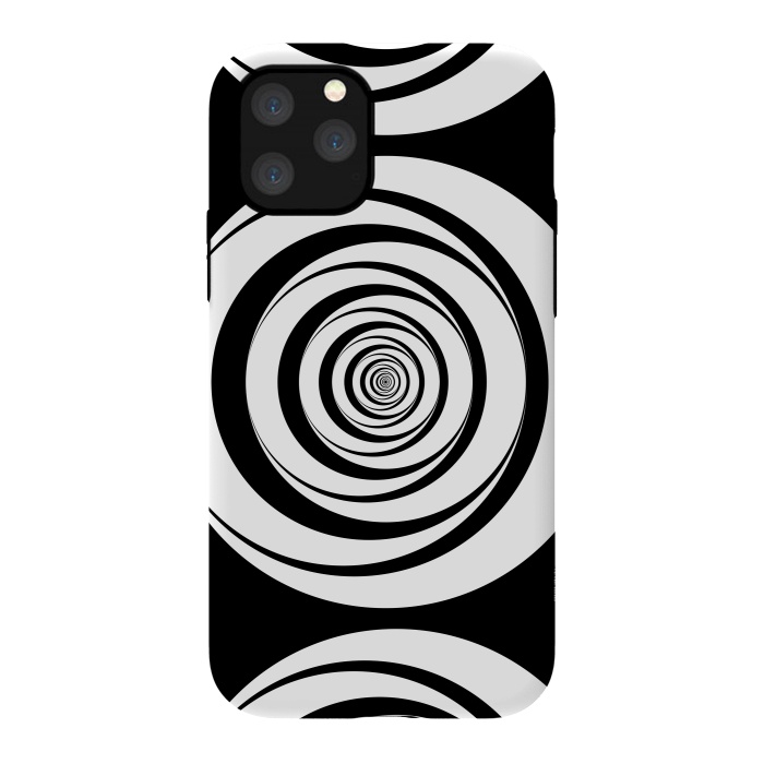 iPhone 11 Pro StrongFit Concentric Circles Pop-Art Black White 2 by Andrea Haase