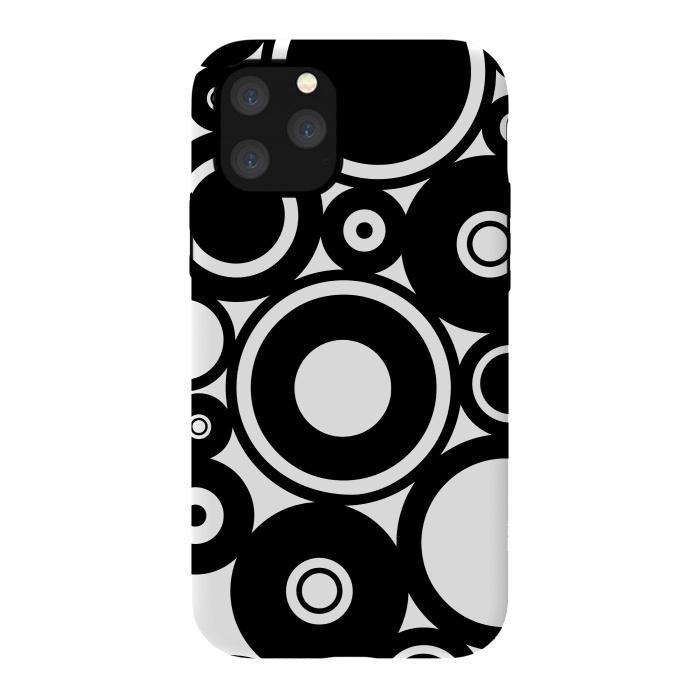 iPhone 11 Pro StrongFit Pop-Art Black White Circles by Andrea Haase