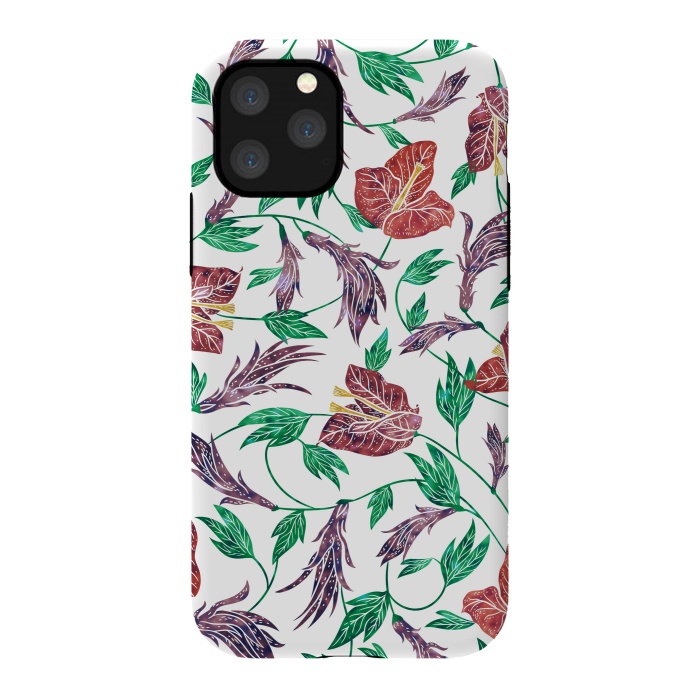 iPhone 11 Pro StrongFit Tropical Flowers Pattern by Dushan Medich
