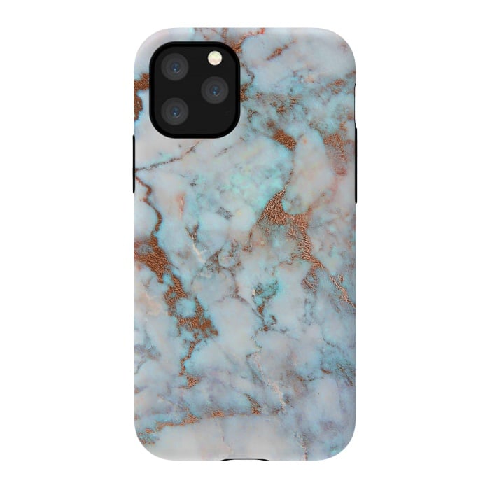 iPhone 11 Pro StrongFit White & Gold Faux Marble by Dushan Medich