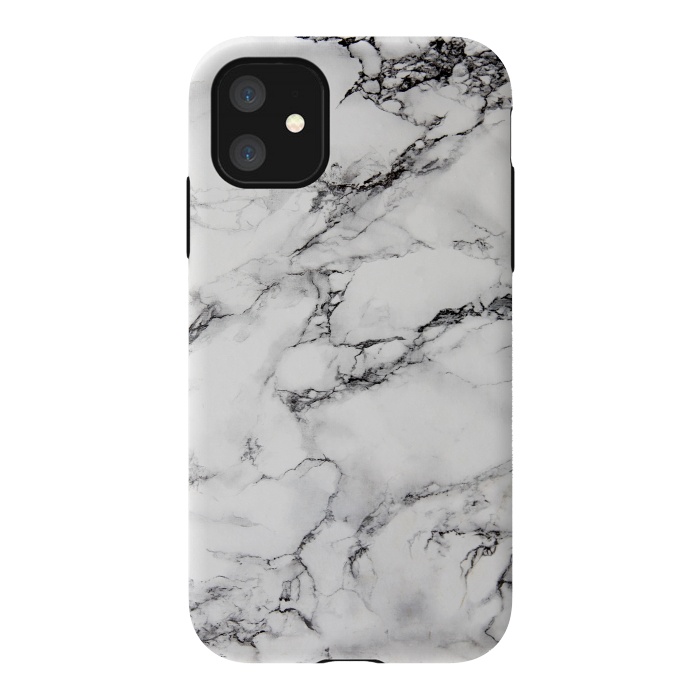 iPhone 11 StrongFit White Marble Stone Print by Dushan Medich