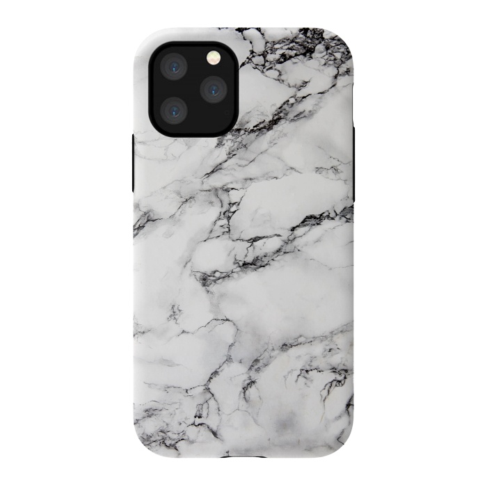 iPhone 11 Pro StrongFit White Marble Stone Print by Dushan Medich