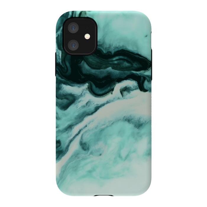 iPhone 11 StrongFit Abstract marbling mint by Mmartabc