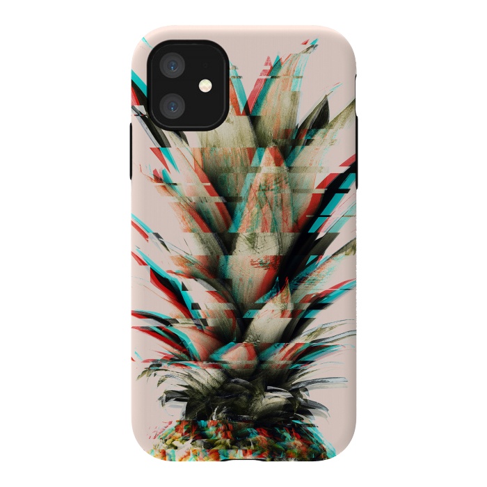 iPhone 11 StrongFit Glitch pineapple by Mmartabc