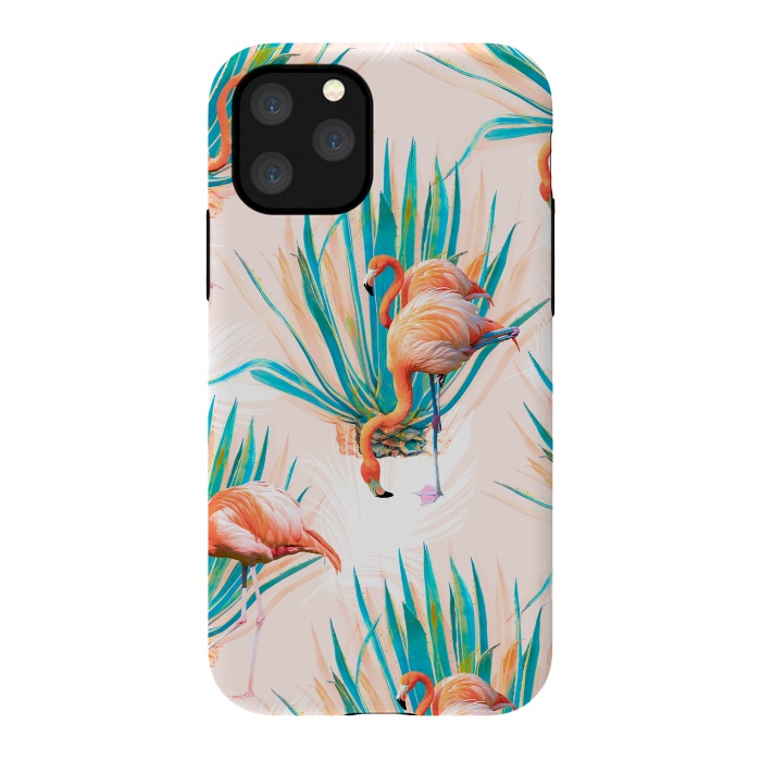 iPhone 11 Pro StrongFit Anaglyph Flamingos with cactus by Mmartabc
