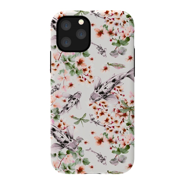 iPhone 11 Pro StrongFit Asian pattern fish bloom by Mmartabc