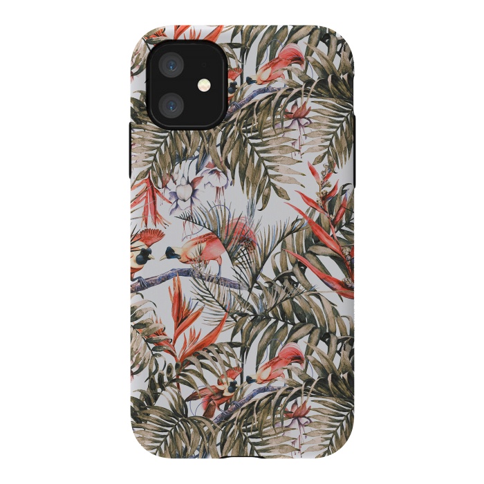 iPhone 11 StrongFit Exotic birds in the jungle paradise II by Mmartabc
