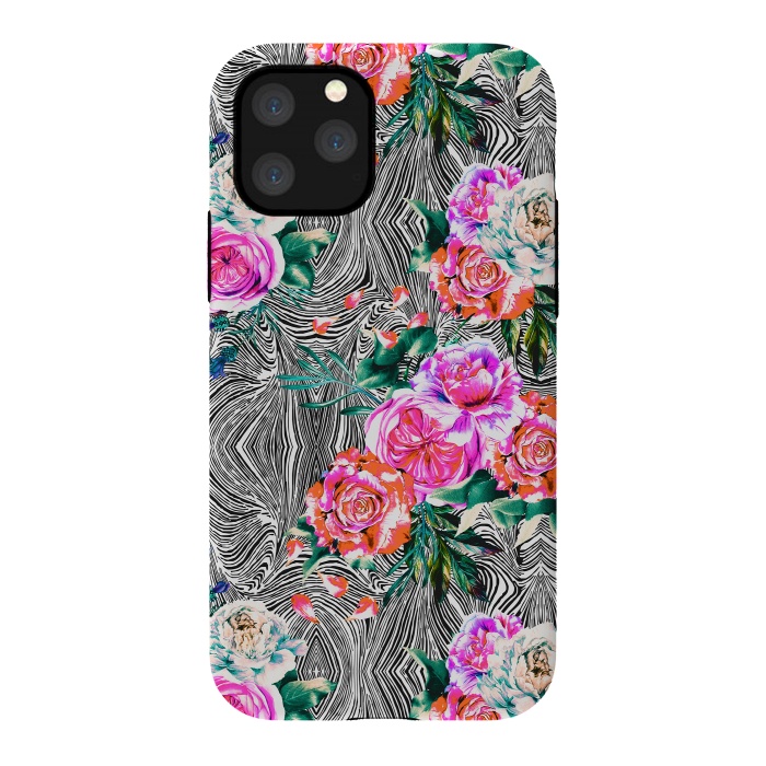 iPhone 11 Pro StrongFit Flowery on linear mosaic by Mmartabc