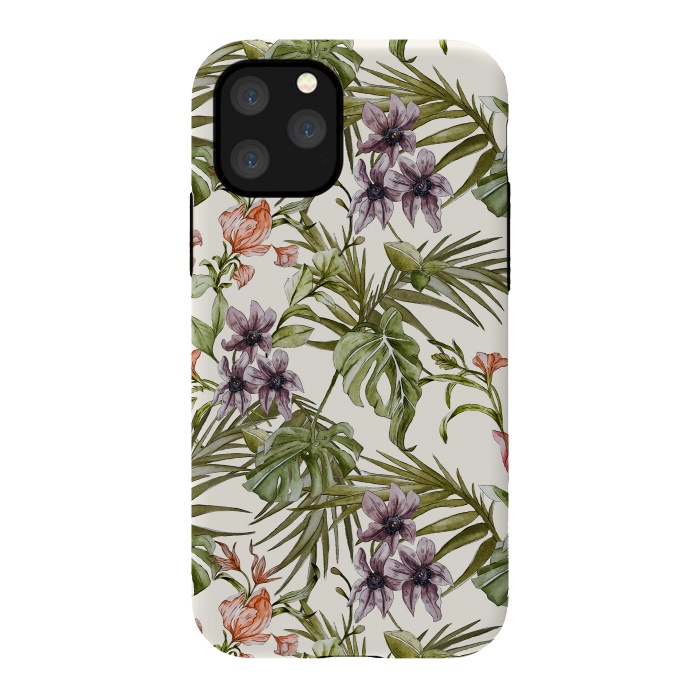 iPhone 11 Pro StrongFit Watercolor tropical foliage by Mmartabc