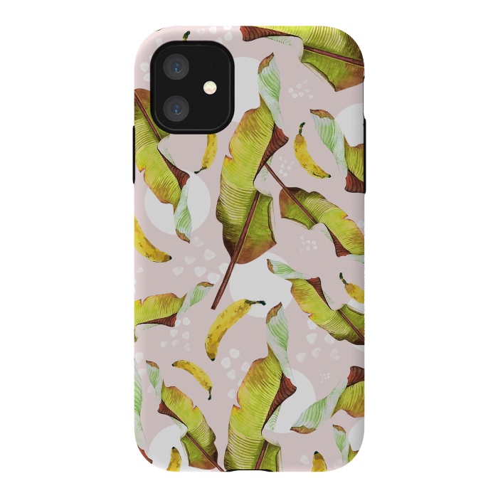iPhone 11 StrongFit Banana leaf and bananas by Mmartabc