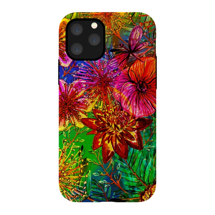 iPhone 11 Pro StrongFit Colorful Flower Jungle by  Utart