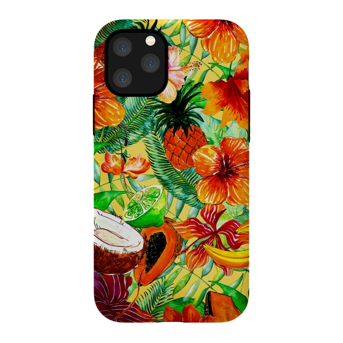 iPhone 11 Pro StrongFit Aloha Tropical Fruits and Flowers by  Utart