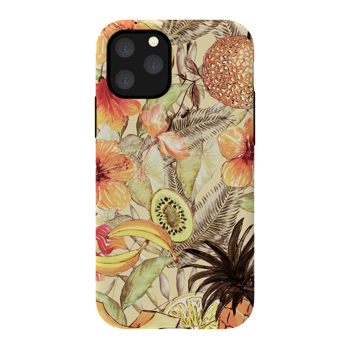 iPhone 11 Pro StrongFit Aloha Retro Fruit and Flower Jungle by  Utart