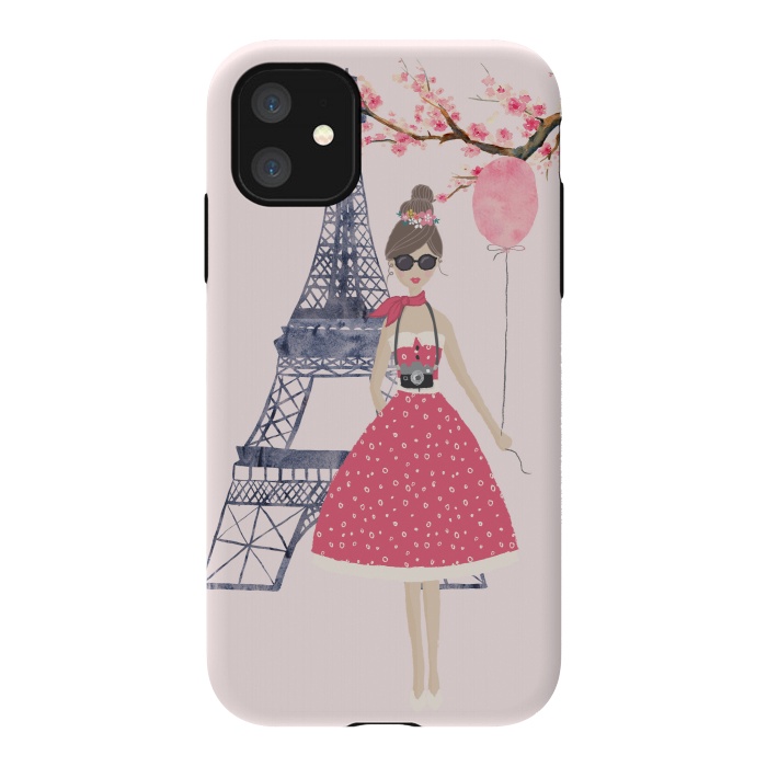iPhone 11 StrongFit Trendy Girl in Spring in Paris by DaDo ART