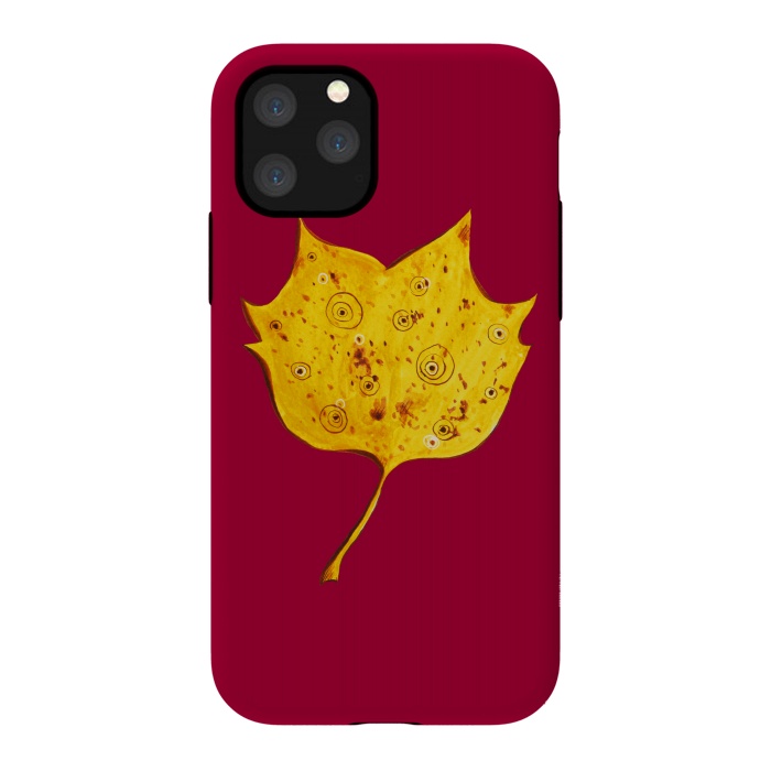 iPhone 11 Pro StrongFit Fancy Yellow Autumn Leaf by Boriana Giormova