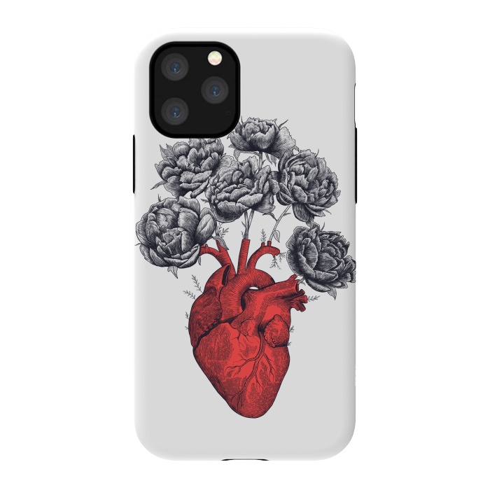 iPhone 11 Pro StrongFit Heart with peonies by kodamorkovkart