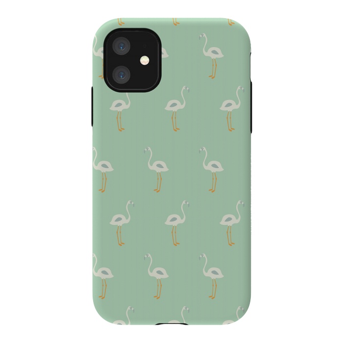 iPhone 11 StrongFit Flamingo Mint Pattern 005 by Jelena Obradovic