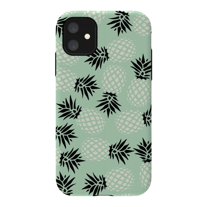 iPhone 11 StrongFit Pineapple Mint Pattern 023 by Jelena Obradovic