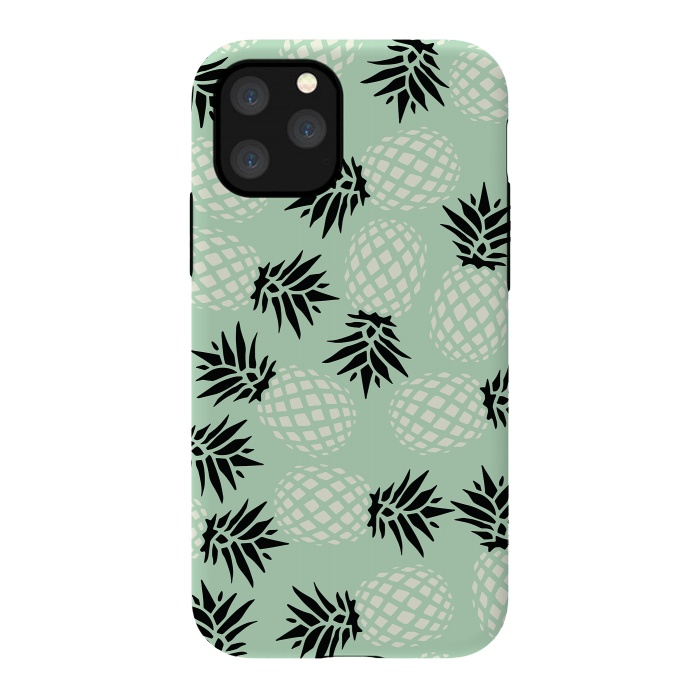 iPhone 11 Pro StrongFit Pineapple Mint Pattern 023 by Jelena Obradovic