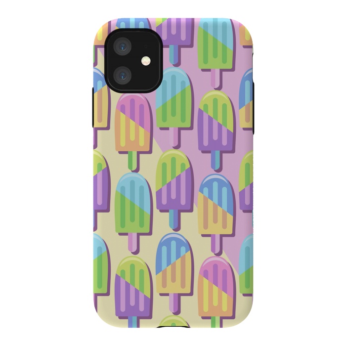 iPhone 11 StrongFit Ice Lollipops Popsicles Summer Punchy Pastels Colors by BluedarkArt