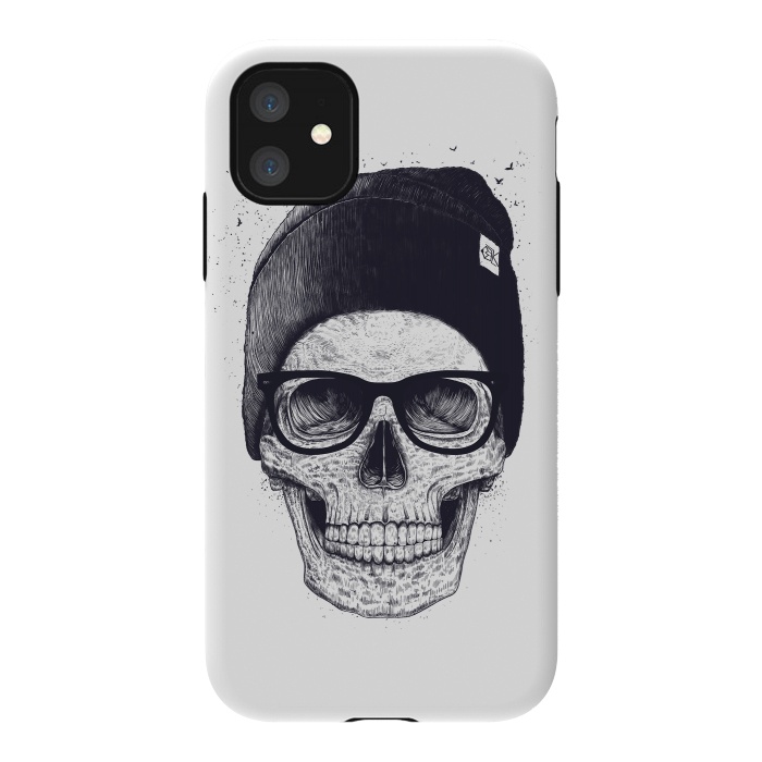 iPhone 11 StrongFit Black skull in hat by kodamorkovkart