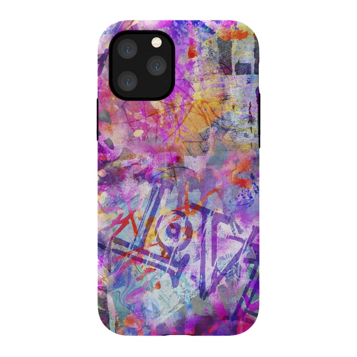 iPhone 11 Pro StrongFit Pink Grunge Graffiti Wall by Andrea Haase