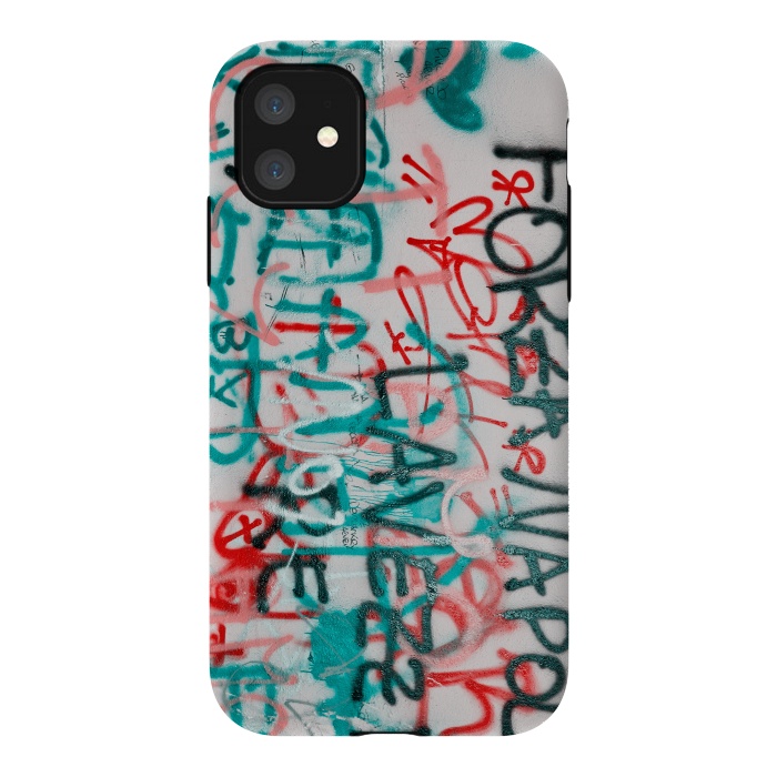 iPhone 11 StrongFit Graffiti Text by Andrea Haase