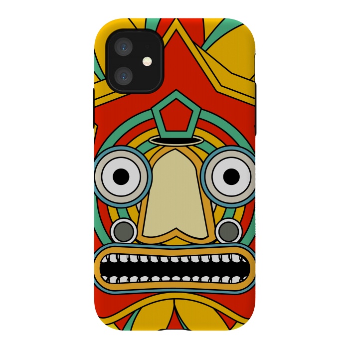 iPhone 11 StrongFit indian tribal mask by TMSarts