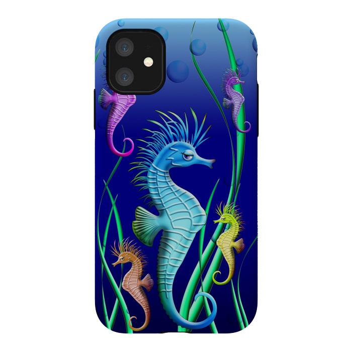 iPhone 11 StrongFit Seahorses Underwater Scenery by BluedarkArt