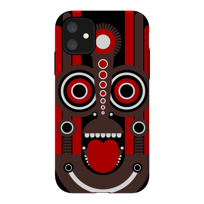 iPhone 11 StrongFit tiki tribal mask by TMSarts