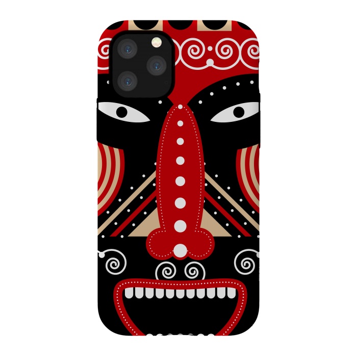 iPhone 11 Pro StrongFit red ritual tribal mask by TMSarts