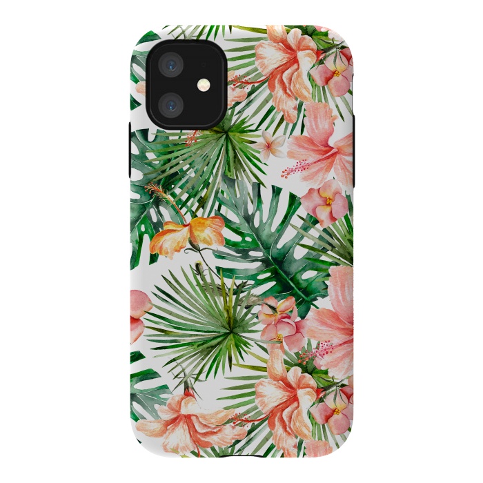 iPhone 11 StrongFit Tropical Flower Jungle by  Utart