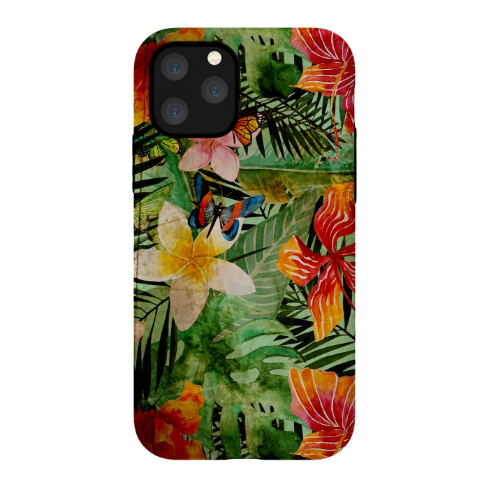 iPhone 11 Pro StrongFit Retro Tropical Flower Jungle by  Utart