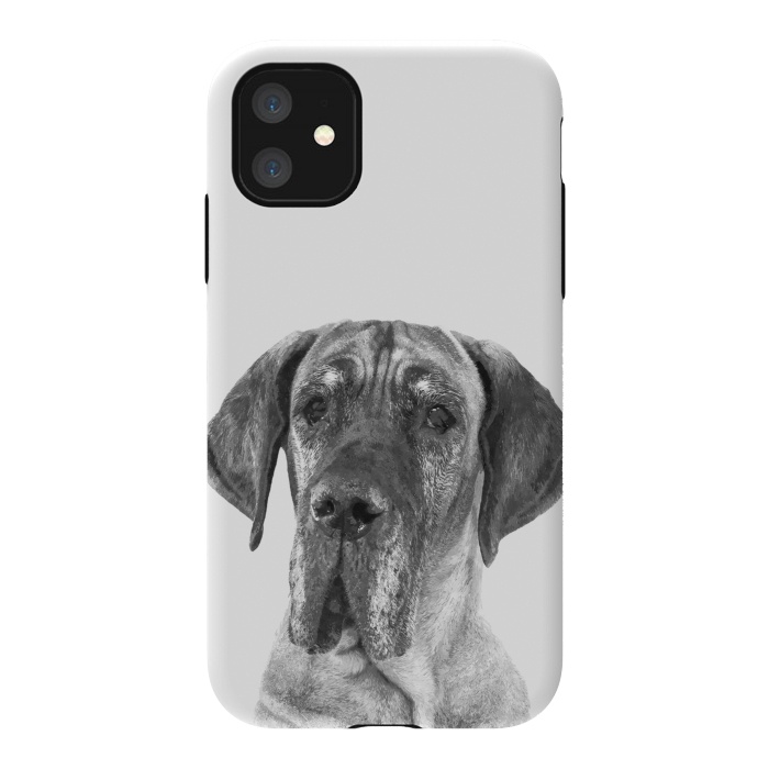 iPhone 11 StrongFit Black and White Great Dane by Alemi