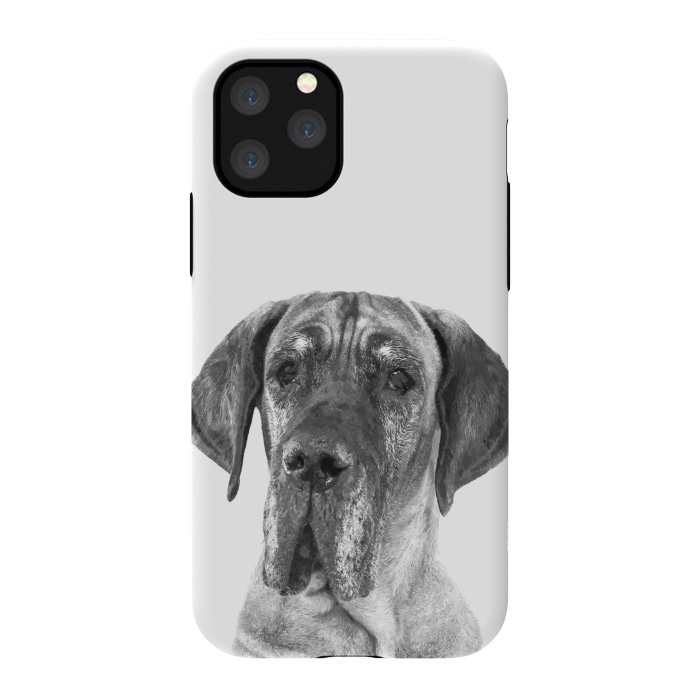 iPhone 11 Pro StrongFit Black and White Great Dane by Alemi