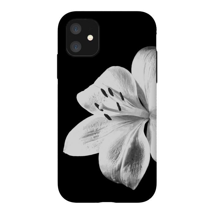 iPhone 11 StrongFit White Lily Black Background by Alemi