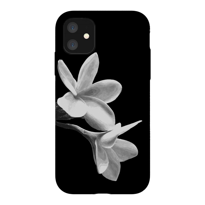 iPhone 11 StrongFit White Flowers Black Background by Alemi