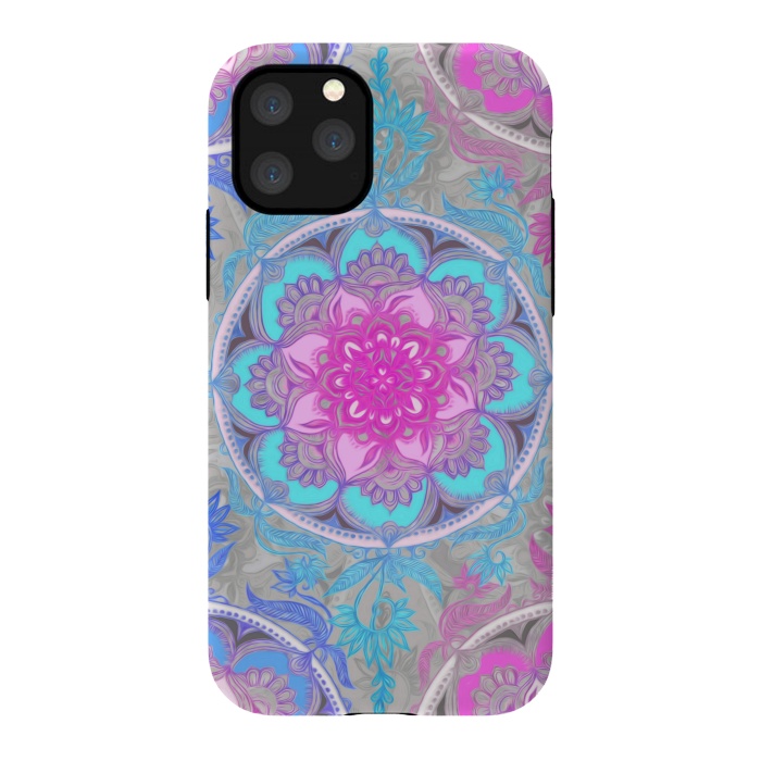 iPhone 11 Pro StrongFit Pink, Purple and Turquoise Super Boho Medallions by Micklyn Le Feuvre