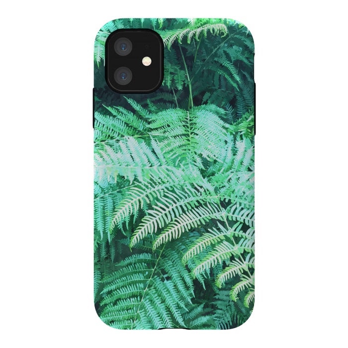 iPhone 11 StrongFit Fern Tropical Leaves by Alemi