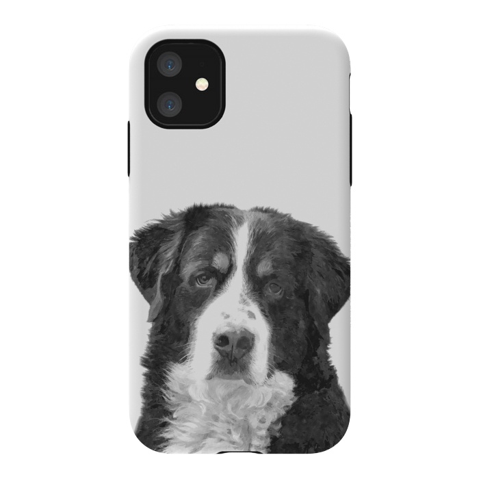 iPhone 11 StrongFit Black and White Bernese Mountain by Alemi