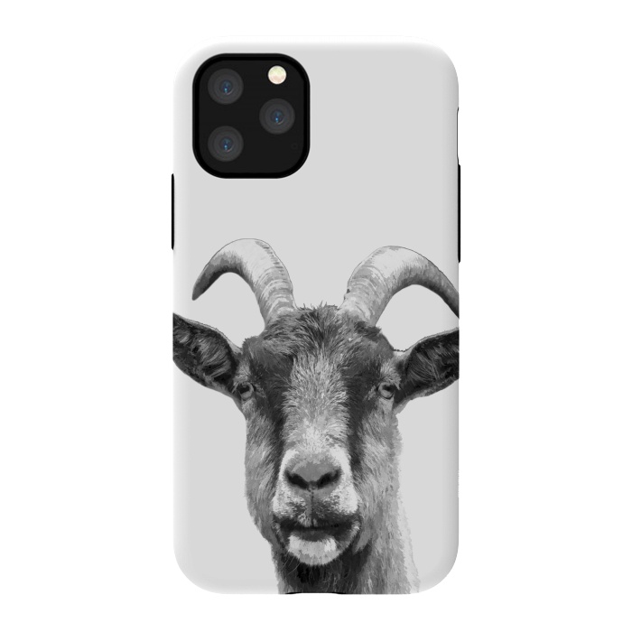 iPhone 11 Pro StrongFit Black and White Goat Portrait by Alemi